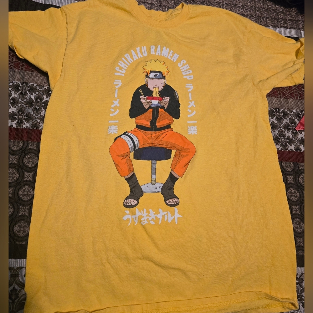 2for$15/2007 Naruto Shippuden T Shirt Mens Yellow Ichiraku Ramen Anime Tee